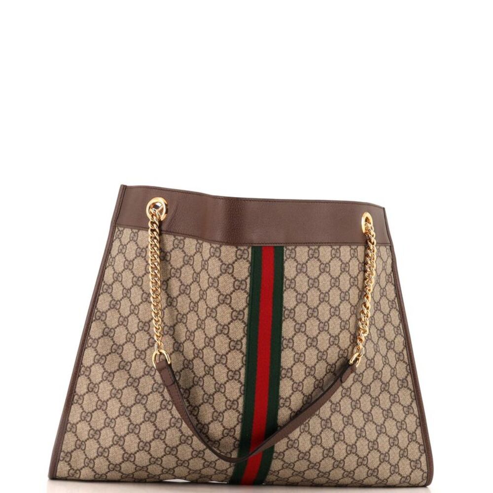 Gucci Rajah Chain Tote GG Coated Canvas Large Brown - Picture 4 of 8